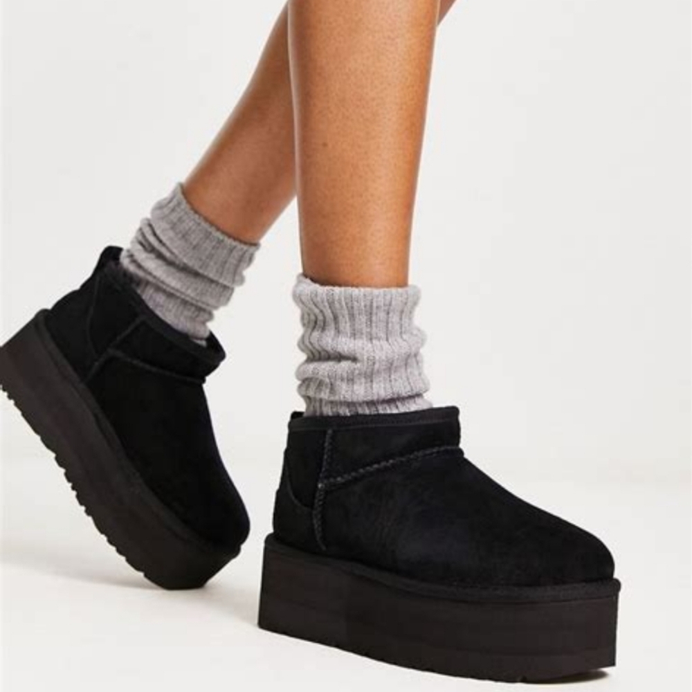 Ugg Classic Ultra Mini Platform Boots - Black, Size 37